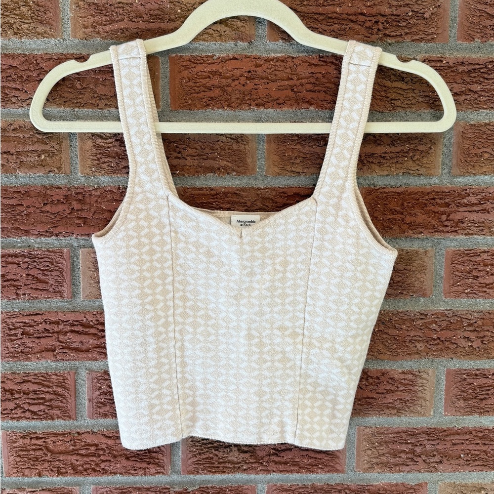 Abercrombie Jacquard Elevated Knit Soft V-Neck Tank